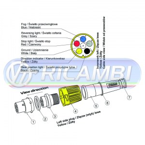 CONNETTORE ELETTRICO 6 PIN FANALE FRISTOM GIALLO SX